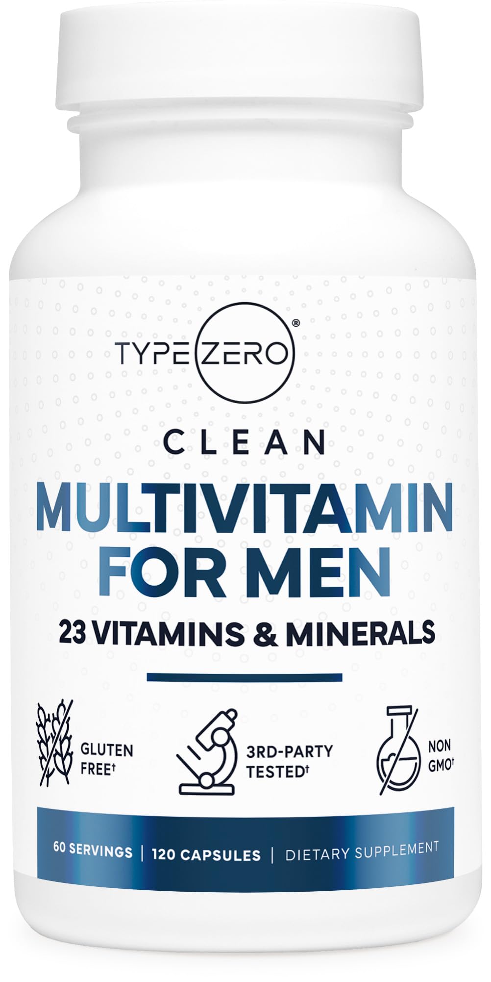 Type Zero Multivitamin Capsules for Men (120 Capsules) (1200 mg) - Gluten-Free, 60 Servings