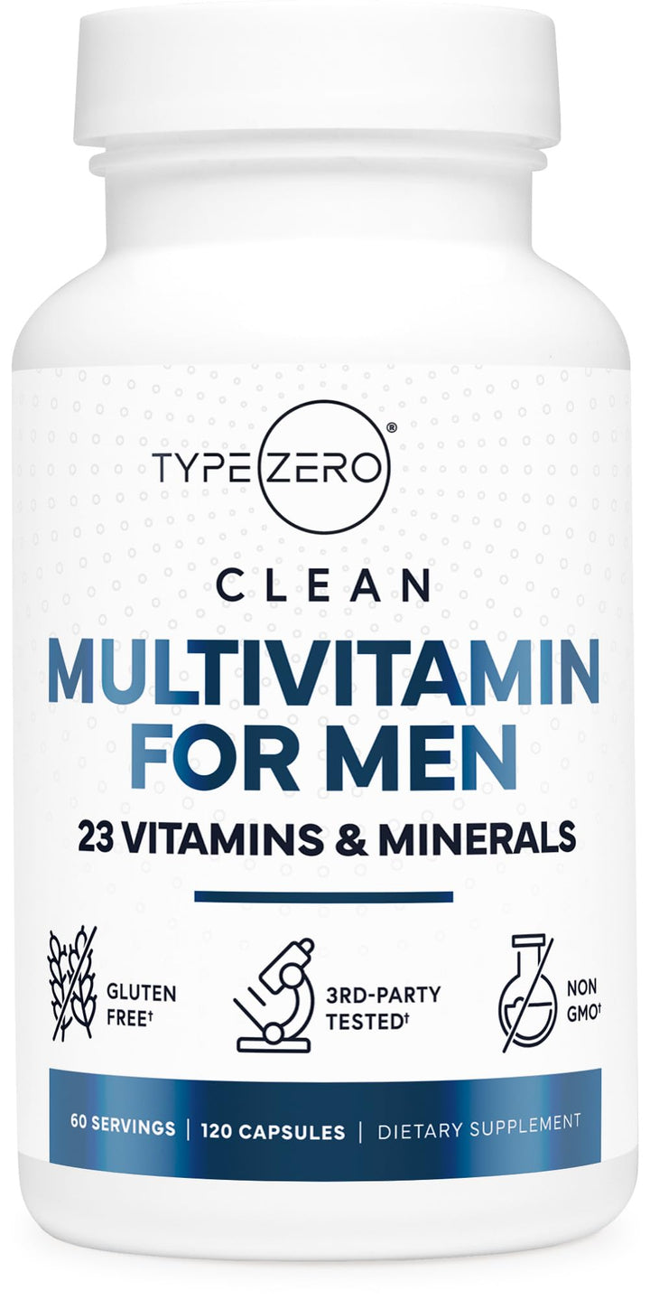 Type Zero Multivitamin Capsules for Men (120 Capsules) (1200 mg) - Gluten-Free, 60 Servings
