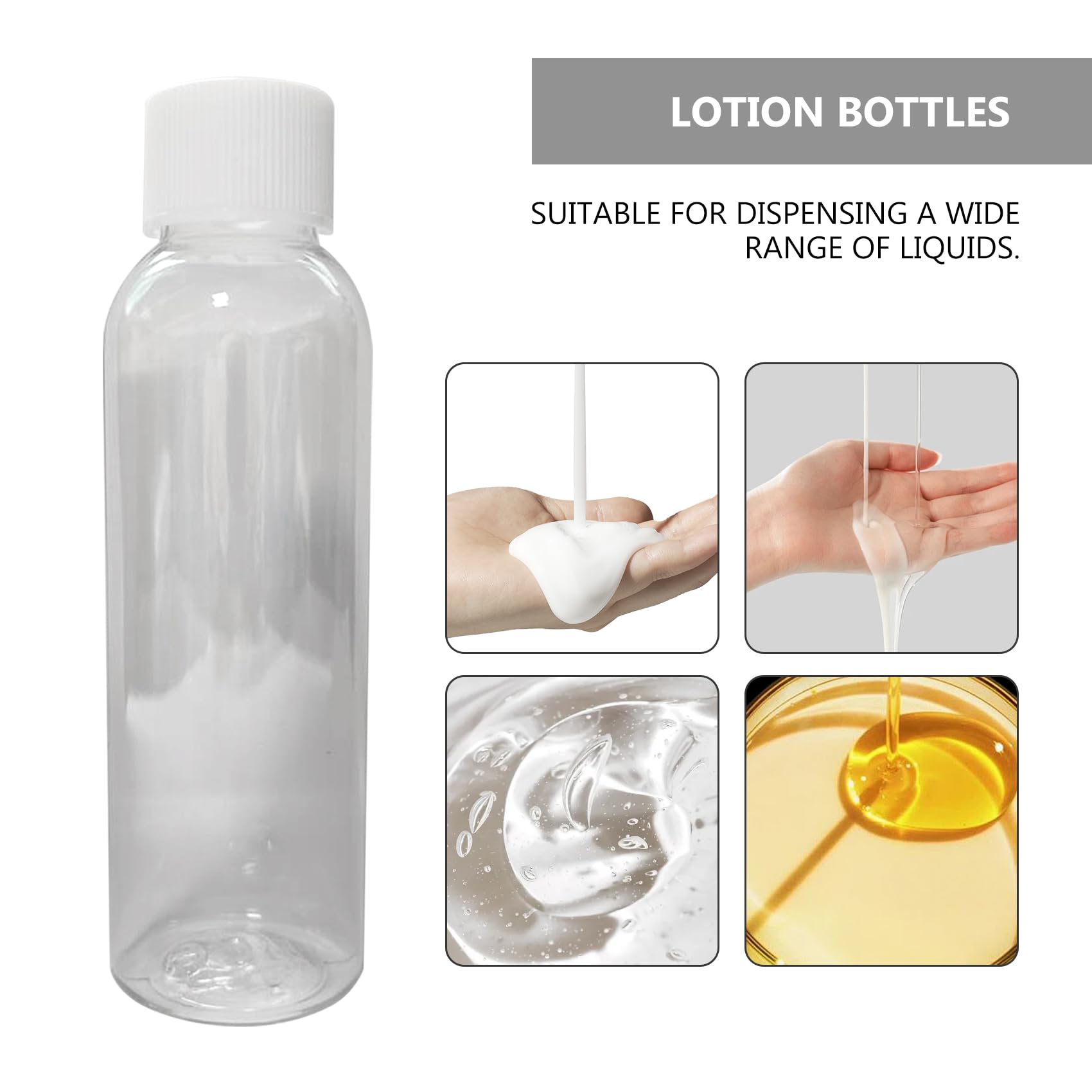 Set of 7 - Clear Plastic Travel Size Empty Bottles, TSA / Airline Approved