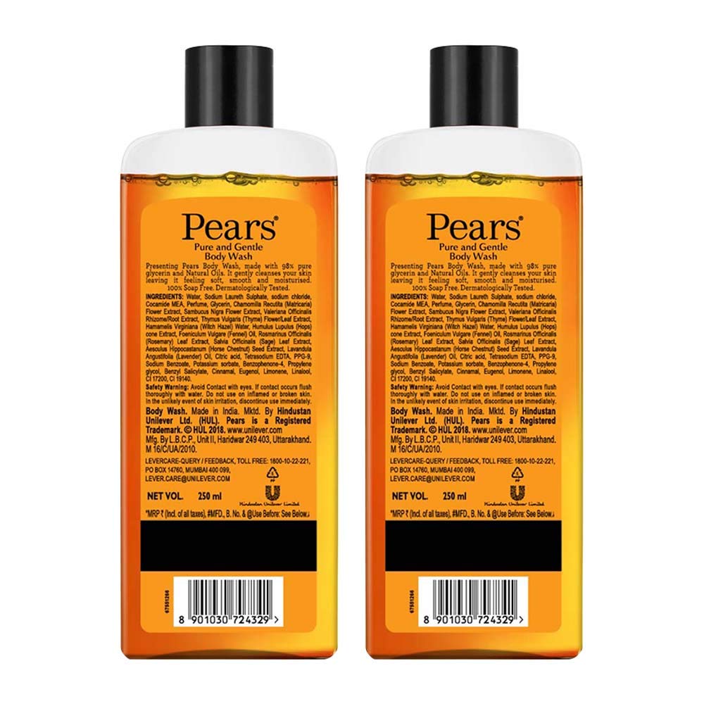 Pears Pure and Gentle Shower Gel, 250ml (Pack of 2)