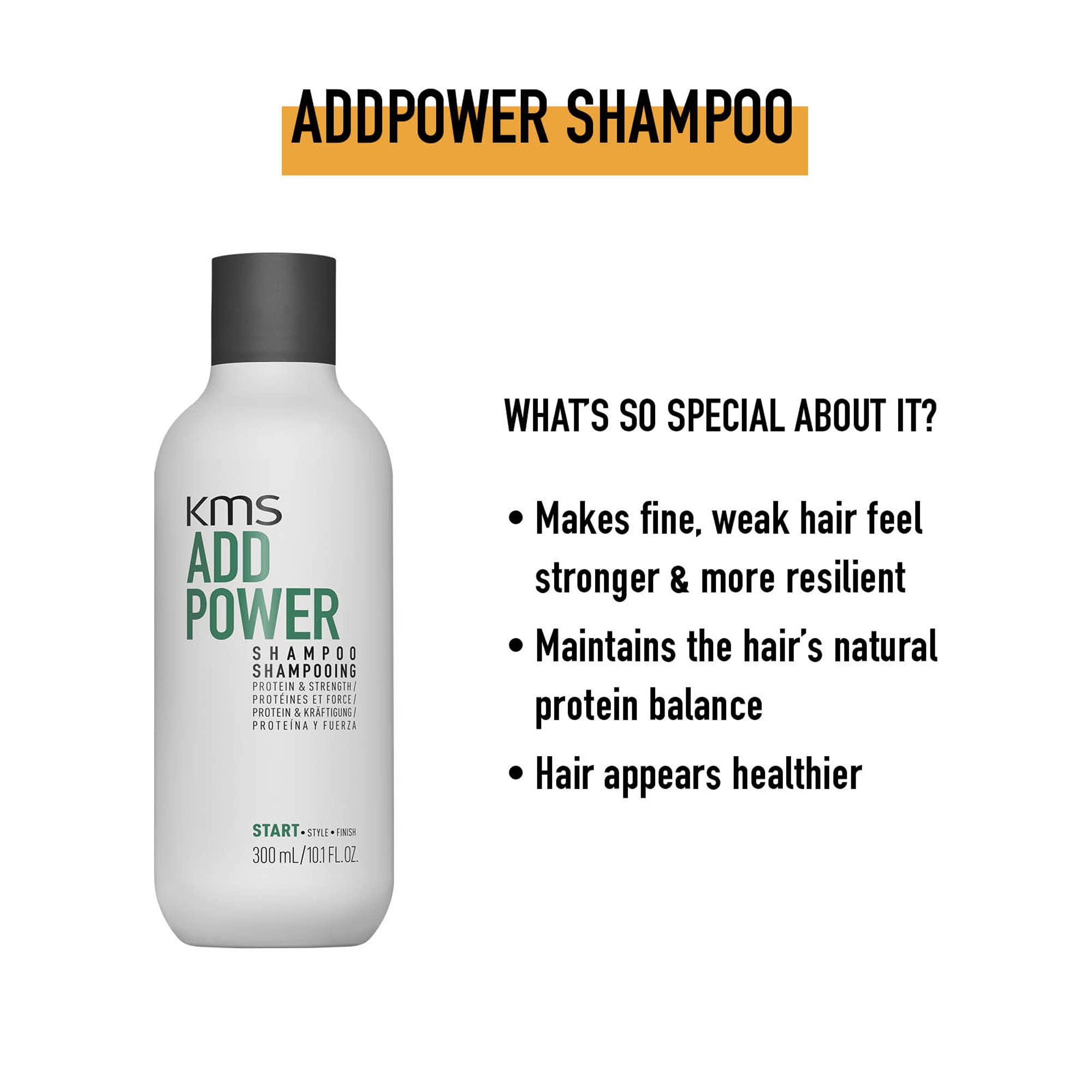 KMS ADDPOWER Shampoo for fine weak hair, 10.14 fl. oz.