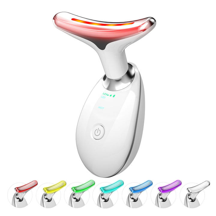 Red-Light-Therapy-for-Face and Neck, Red Light Therapy Wand, 7 Color Led Face Neck Sculpting Tool for Skin Care