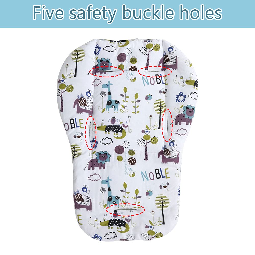 Horolas Baby High Chair Cushion High Chair Pad, Baby Seat Covers Cover Mat for The Chair and Stroller(White Animal World Pattern)