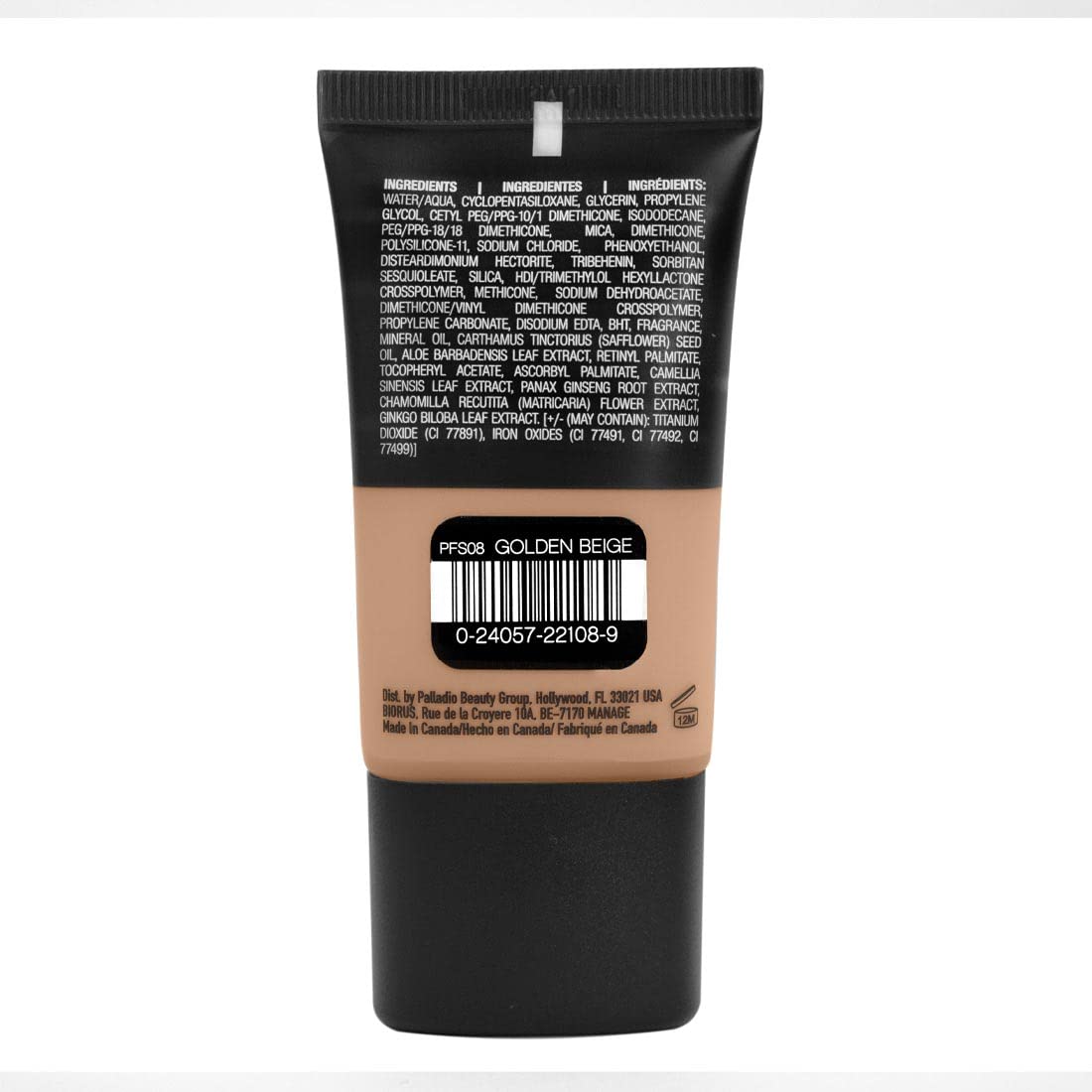 PALLADIO BEAUTY FOUNDATION TUBES - GOLDEN BEIGE, 27 ml (0.91 fl oz)