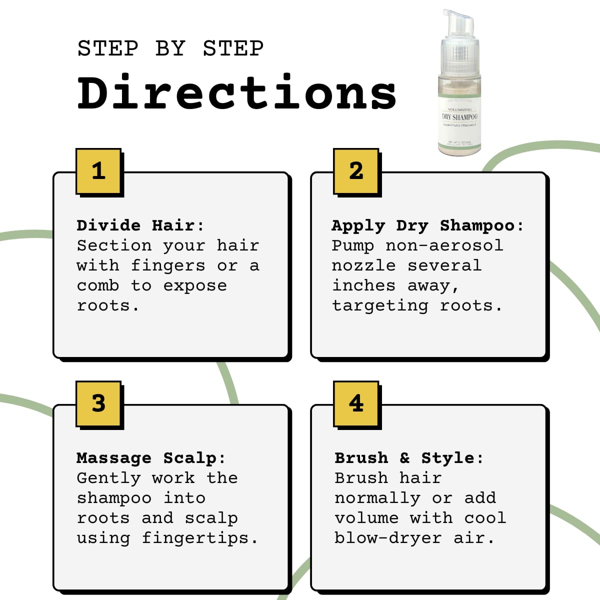 Yellow Bird Dry Shampoo Powder | Natural & Organic | Non-Aerosol | For Blonde, Brunette, & Dark Hair | No Benzene, Vegan