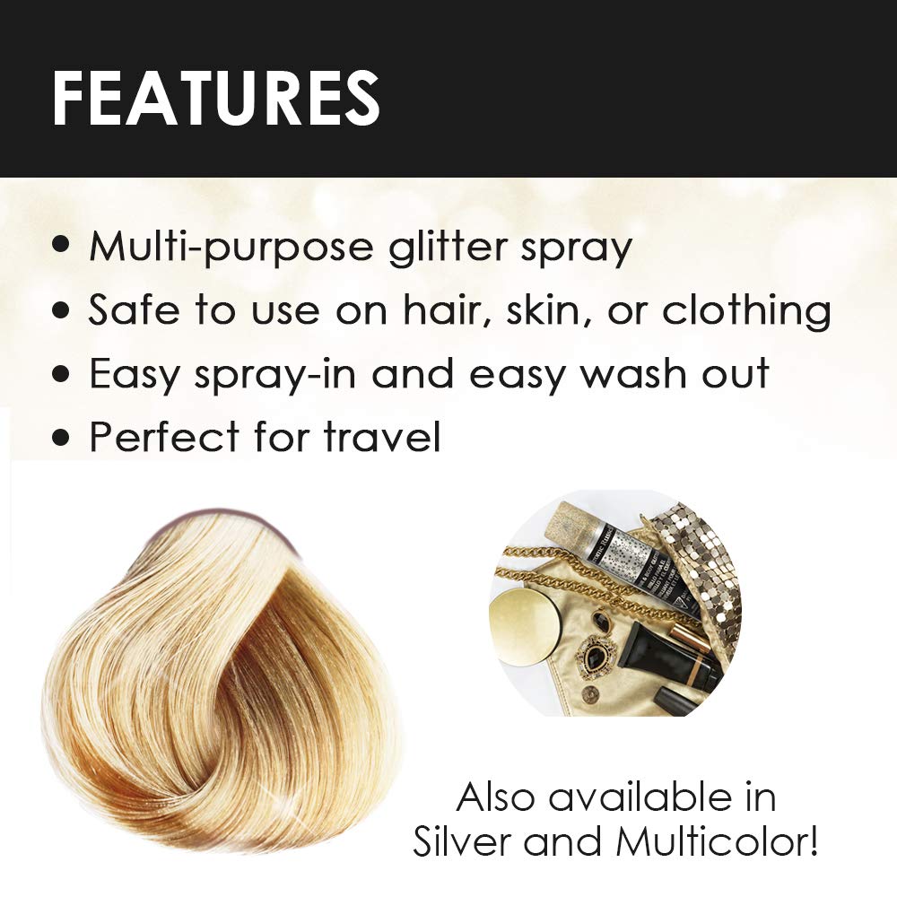 Jerome Russell Glitter Spray, Gold