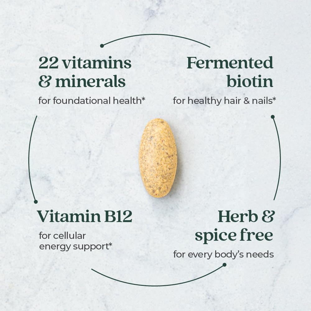 New Chapter One Daily Multivitamin for Immune, Energy & Stress Support, 20+ Nutrients Fermented with Probiotics & Whole Foods, Made with Organic Vegetables - 72 ct