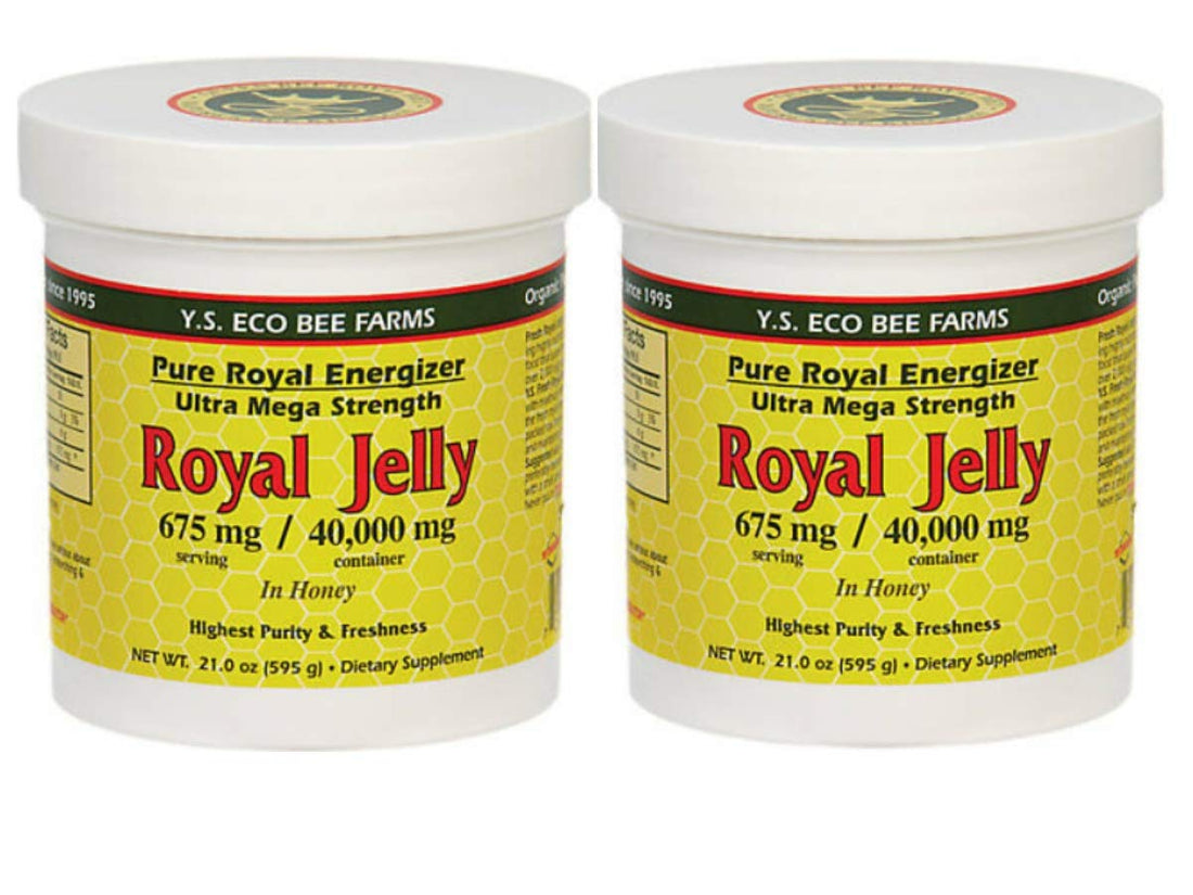 Y.S. Eco Bee Farms, (2 Pack) Royal Jelly, in Honey, 675 mg, 1.3 lbs (595 g)