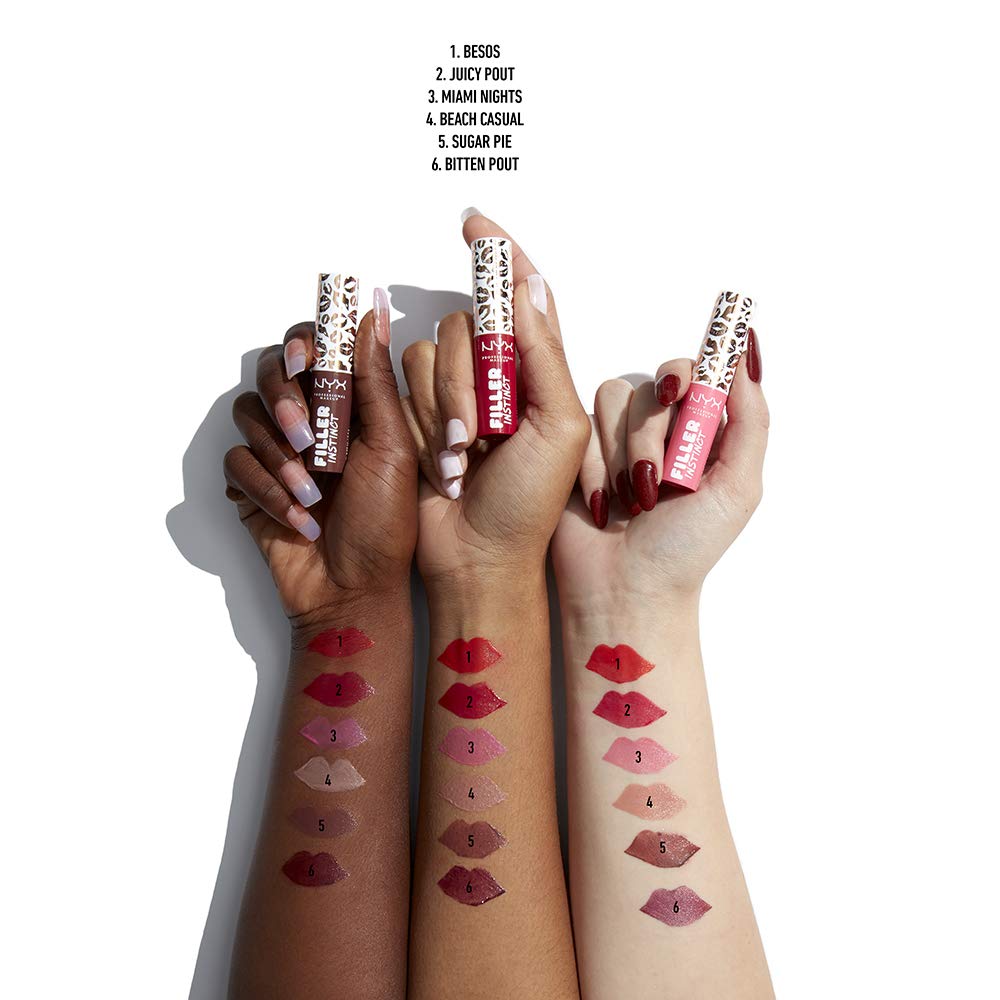NYX PROFESSIONAL MAKEUP Filler Instinct Plumping Lip Color, Lip Balm - Besos (Coral Red)