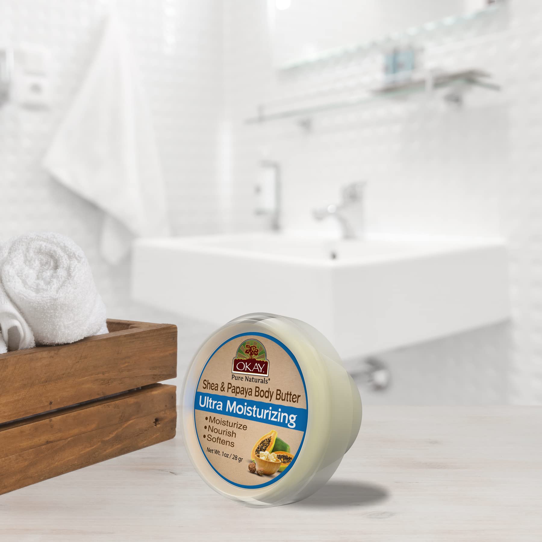 Okay Shea Ultra Moisturizing Body Butter, Papaya, 1 Ounce