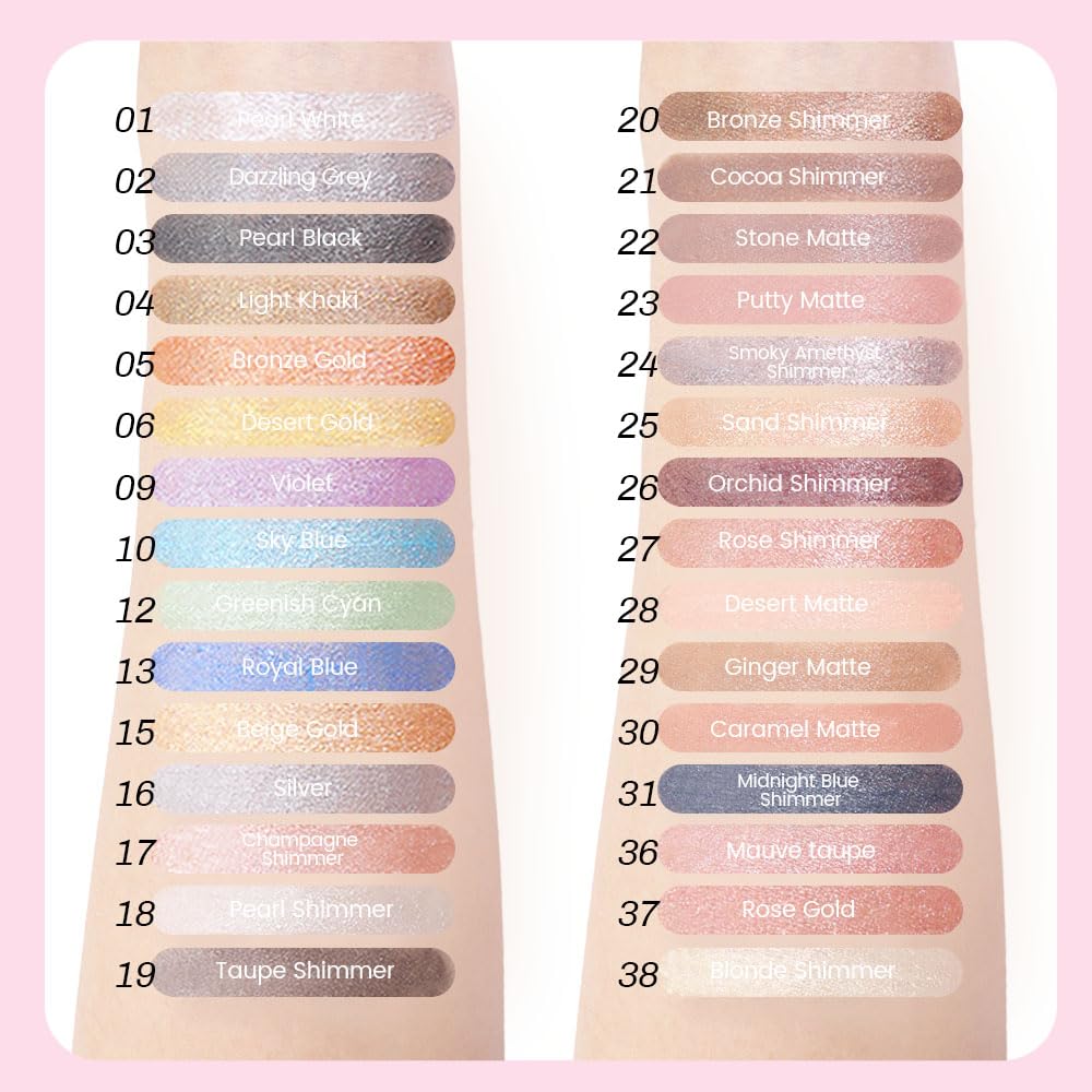 Kaely 2in1 Cream Eye Shadow Brightener Sticks for Eyes, Pencil Eyeshadow Applicator Stick Waterproof Pigmented, Eye Shadow Palette Highlighter Makeup, sombras para ojos, 27 Rose Shimmer