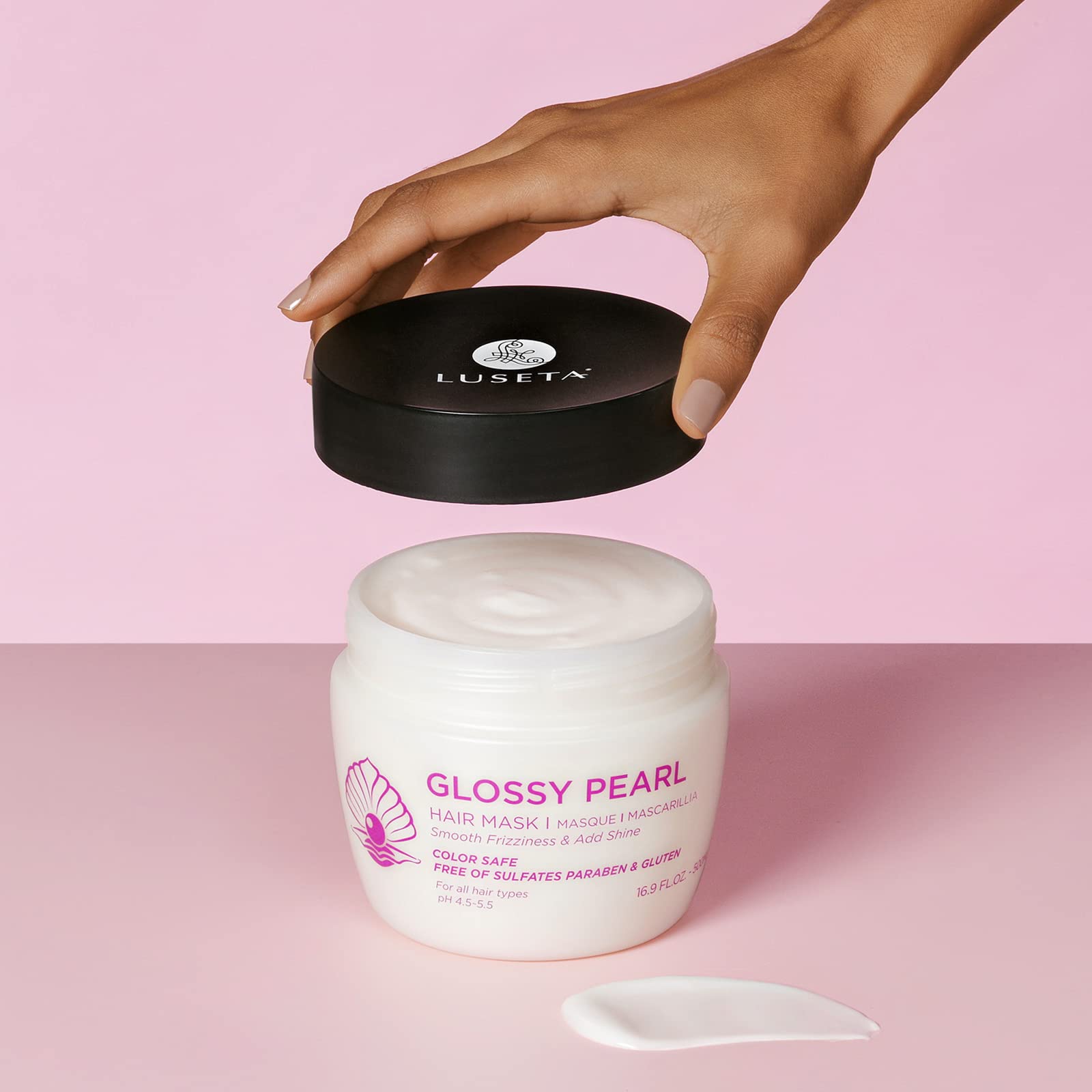 Luseta Glossy Pearl Hair Mask, Smoothing and Hydrating Hair Treatment Deep Conditioner for Damaged and Frizzy Hair,Reduces Frizz & Add Shine, Sulfate Free