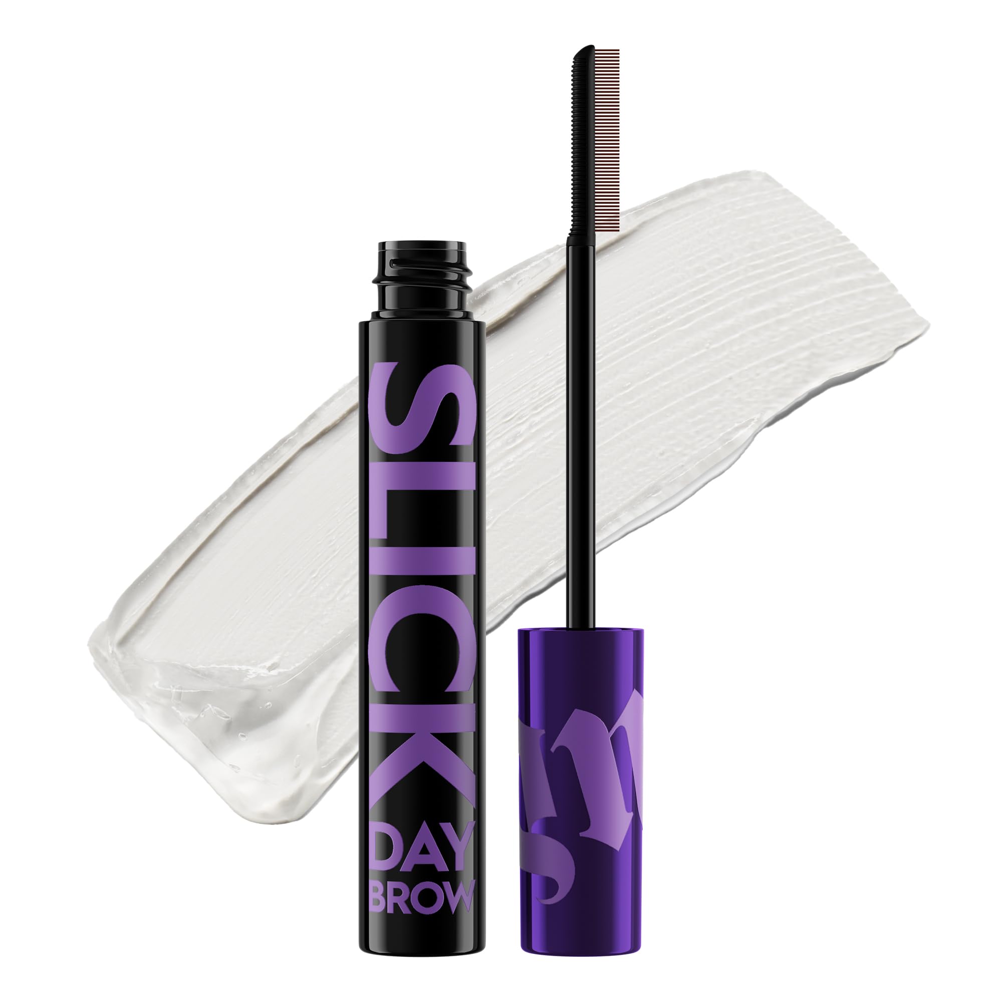 Urban Decay Slick Day Strong-Hold Clear Brow Gel, Lifted, Laminated Eyebrows, Up to 24 HR Wear, Comfortable Feel with Water-Based Wax, Flake-Proof, No White Cast, Dries Clear, Vegan - 0.23 fl oz