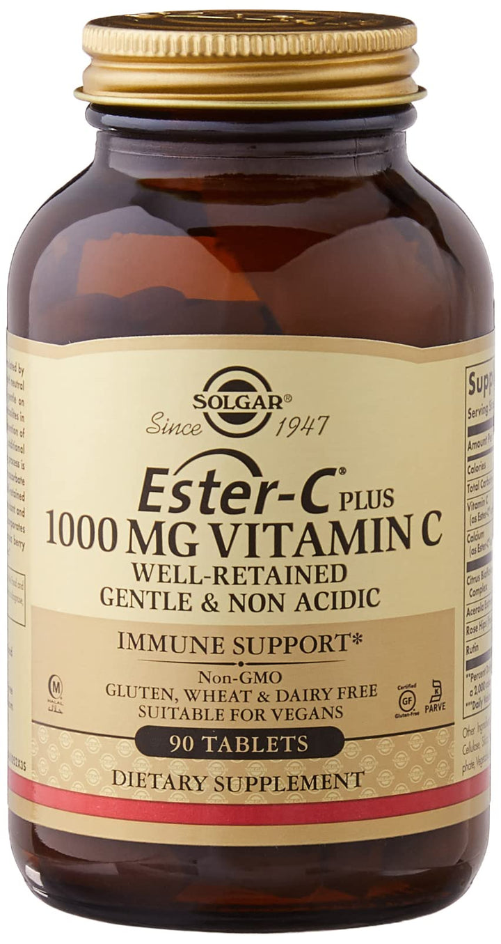 Solgar Ester-c Plus 1000 Mg Vitamin C Ascorbate Complex, 90 Tablets, 90 Count (Pack of 12)