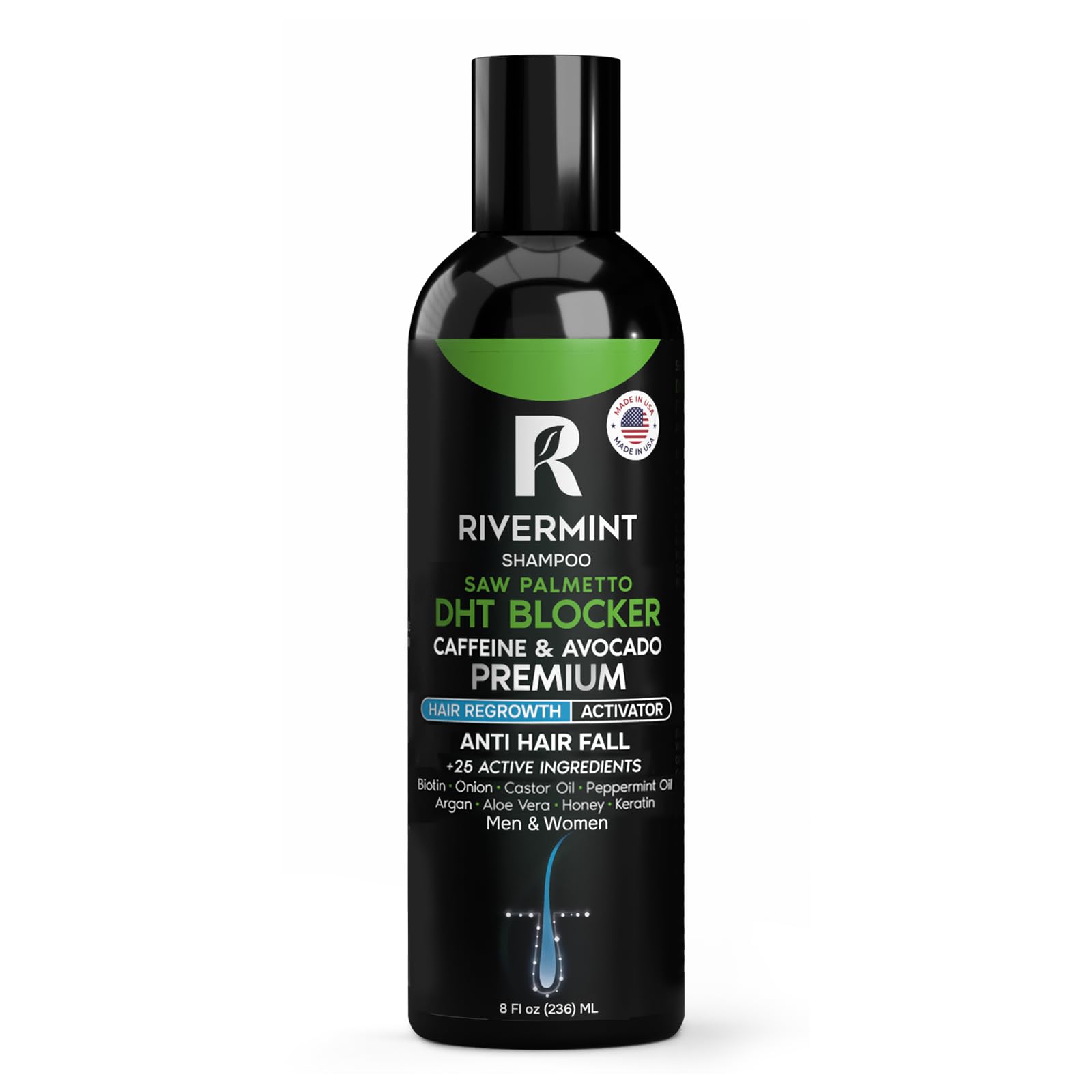 25+ Ingredients for Hair Regrowth: Saw Palmetto, DHT Blockers,Strengthening Shampoo – Onion, Avocado, Olive Oil, Green Tea, Biotin, Caffeine – Minoxidl for Men & Women Champu Anticaida