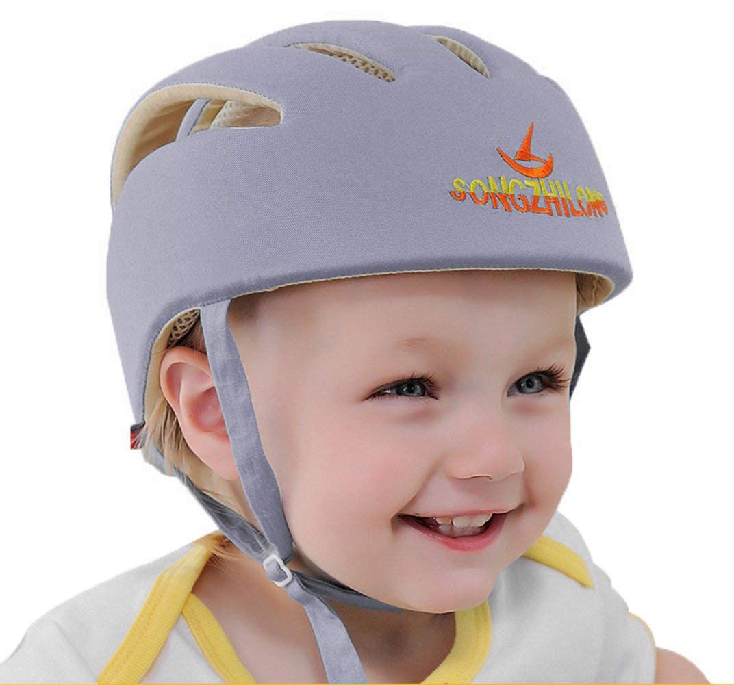 Huifen Adjustable Baby Head Protector, Baby Helmets for Crawling Walking Lightweight Safety Baby Helmet Jumping Running Breathable Hat Infant Essentials Toddler Helmets 6-24 Months (Gray)