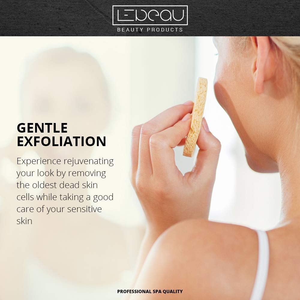 LeBeau MANNER LeBeau Compressed Facial Sponges, Face Sponges for Cleansing, 100% Natural Cellulose Facial Sponge, Professional Spa Quality Face Sponge