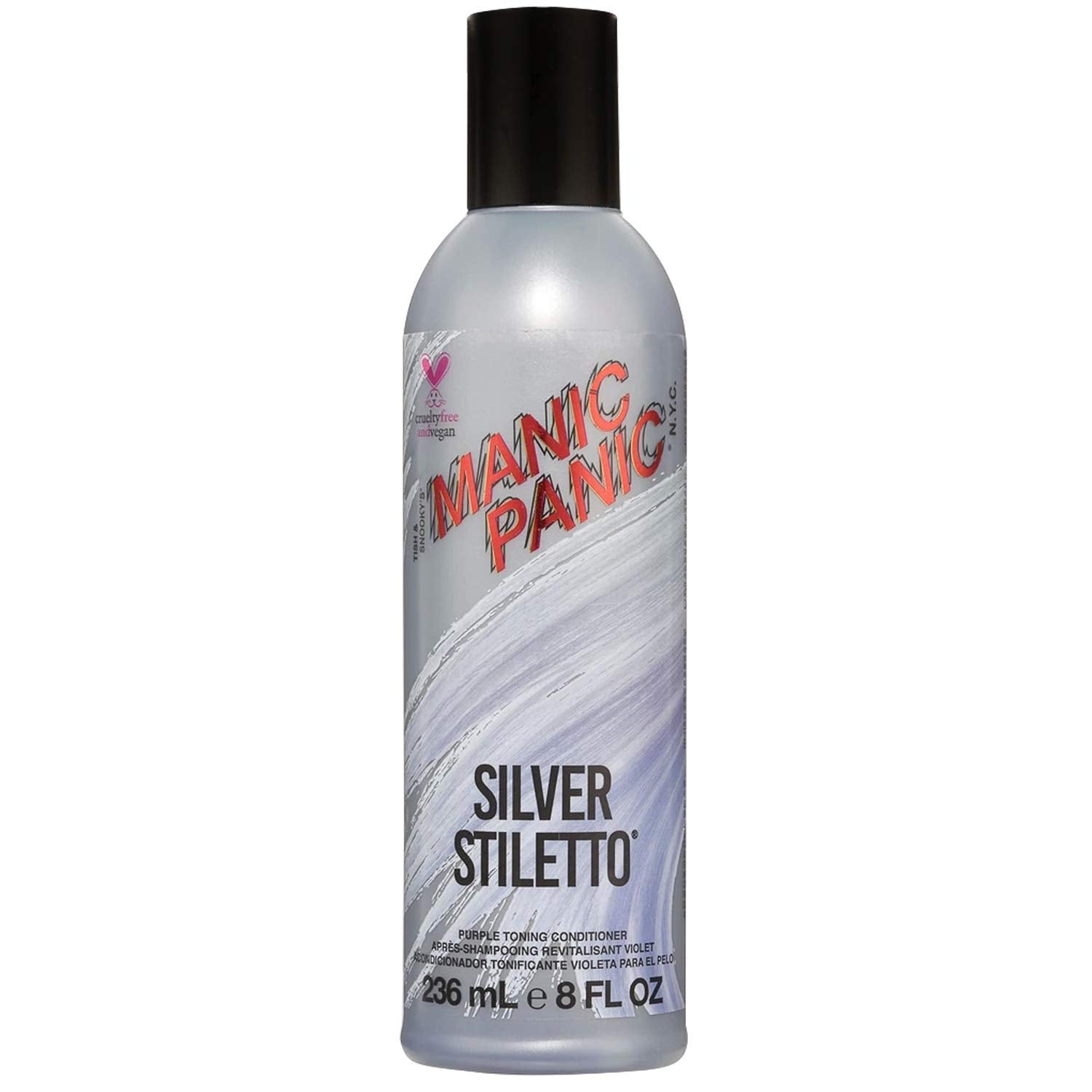MANIC PANIC Silver Stiletto Purple Color Depositing Conditioner - Purple Conditioner for Blonde, Grey, Purple & Blue Hair - Neutralizes Brass & Yellow Tones - Vegan & Cruelty-Free (8oz)