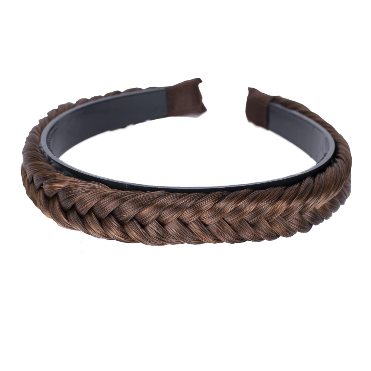 PRETTY Headband Plaited Braid hair band Hair Piece -BROWN MIX AUBURN