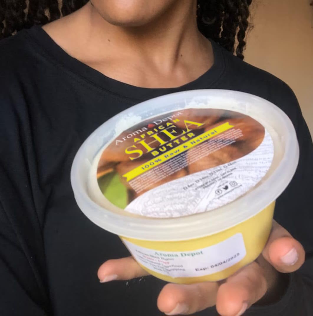 Raw African Shea Butter 12 oz Yellow/Gold Grade A 100% Pure Natural Unrefined Fresh Moisturizing, Ideal for Dry and Cracked Skin. It can be used in the Body, Hair and Face.