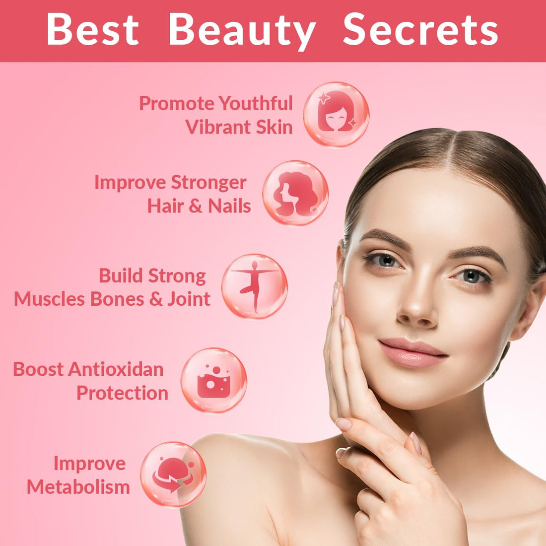 Sugar Free Collagen Gummies for Women, Collagen Protein Type I,II,III,V,X with Biotin Vitamin C D B12, Hydrolyzed Collagen Peptides Gummies for Immune Digestion Skin Hair Nails Energy Bone Joint