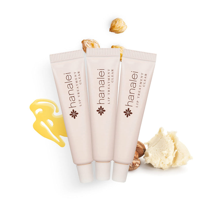 Lip Treatment by Hanalei, Made with Kukui Oil, Shea Butter, Agave, and Grapeseed Oil Soothe Dry Lips, (Cruelty free, Paraben Free) MADE IN USA (Clear Travel-size 3 pack (5ml/5g/0.17oz x 3 tubes)