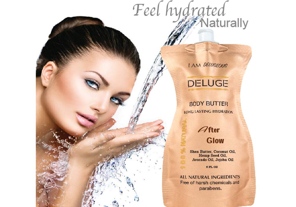 Body Butter- Afterglow -100% Natural. Shea Butter, Coconut Oil, Hemp Seed Oil, Avocado Oil, Jojoba Oil. 6 oz