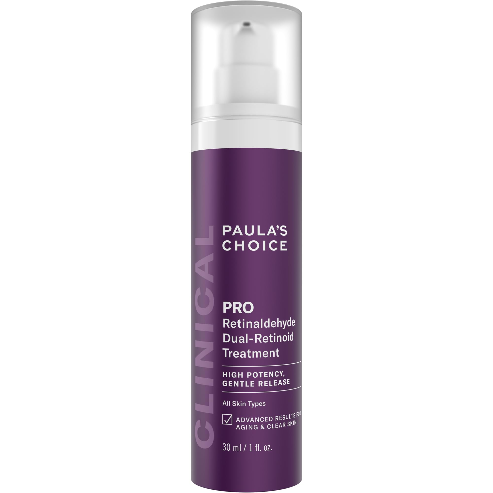 Paula’s Choice Pro Retinaldehyde Dual-Retinoid Advanced Treatment, High Potency Anti-Aging Serum for Breakout-Prone Skin, Radiance & Rough, Bumpy Texture, Fragrance-Free, 1 Fl. Oz.