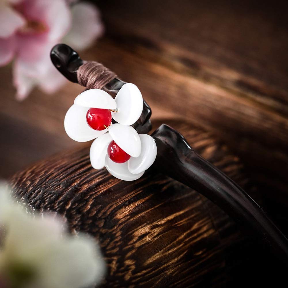 TOP SEWING Model A, Wooden: Handmade Wooden Hair Stick, Women Retro Hairpin Flower Decor Model A