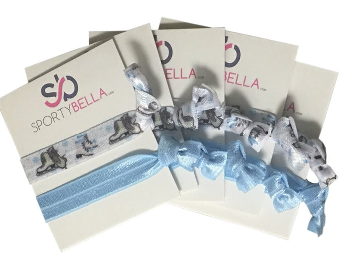 Figure Skating Hair Accessories, Skate Party Favors, Figure Skating Hair Ties, No Crease Ice Skating Hair Elastics Set