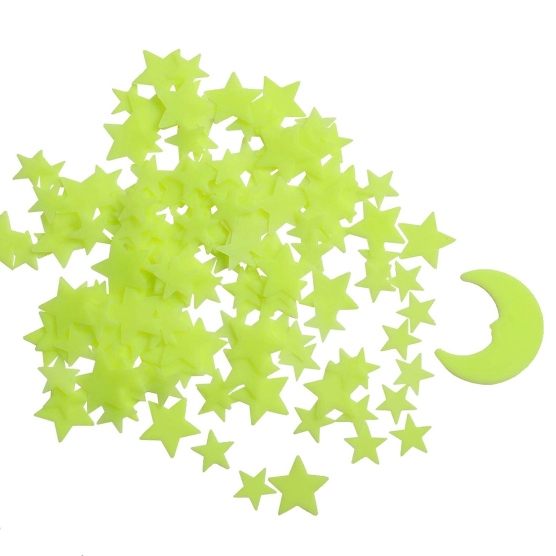 Glow in The Dark Stars - Glow Stars Stickers for Ceiling,Self Adhesive 3D Glowing Stars and Moon for Starry Sky,Wall Decals for Kids Rooms,Wall Stickers for Bedroom(200 Stars,1 Moon