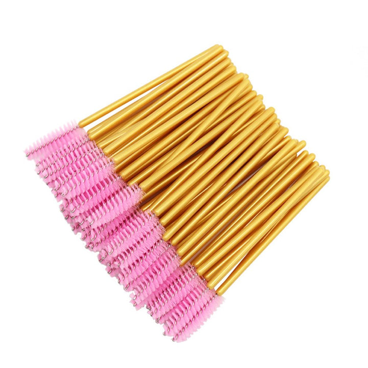 Disposable Eyelash Mascara Brushes Wands for Extension Makeup Applicator Tool Bulk,300 Pcs/Pack,Gold/Pink