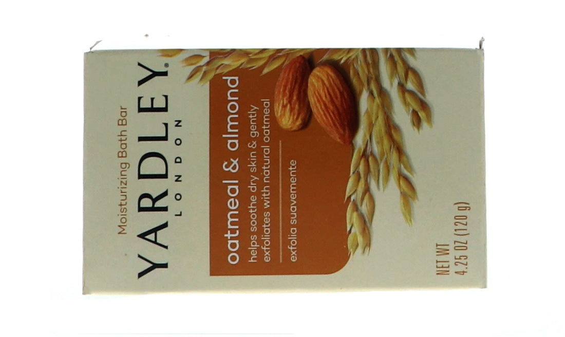 Yardley Moisturizing Bar Naturally, Natural Oatmeal and Almond - 4.25 Oz, 6 Pack