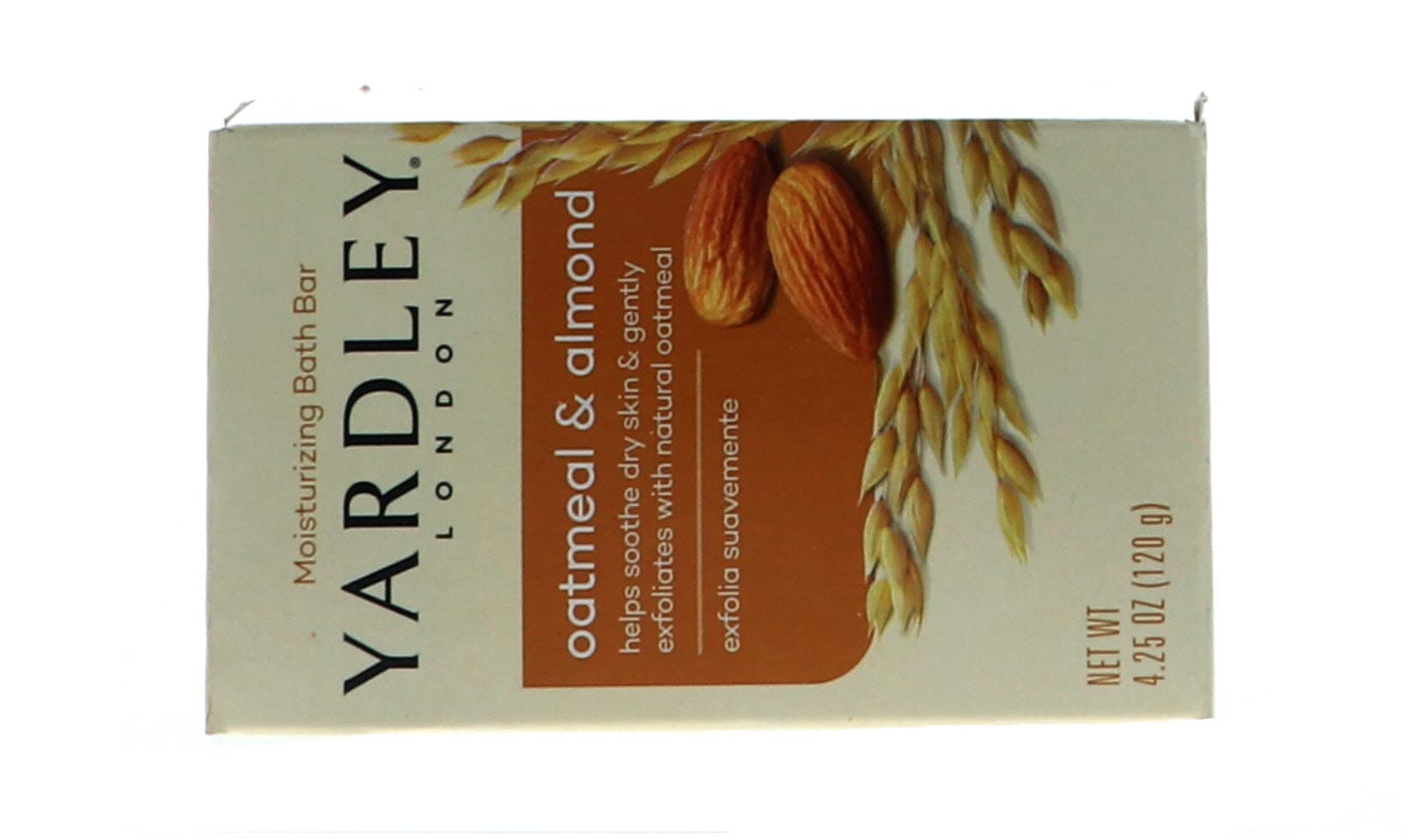 Yardley London Moisturizing Bar Oatmeal & Almond with Natural Oats 4.25 oz (Pack of 2)