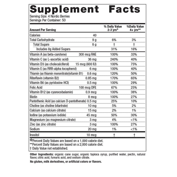 Nordic Naturals Nordic Berries, Citrus - 200 Gummy Berries - Great-Tasting Multivitamin for Ages 2+ - Growth, Development, Optimal Wellness - Non-GMO, Vegetarian - 50 Servings