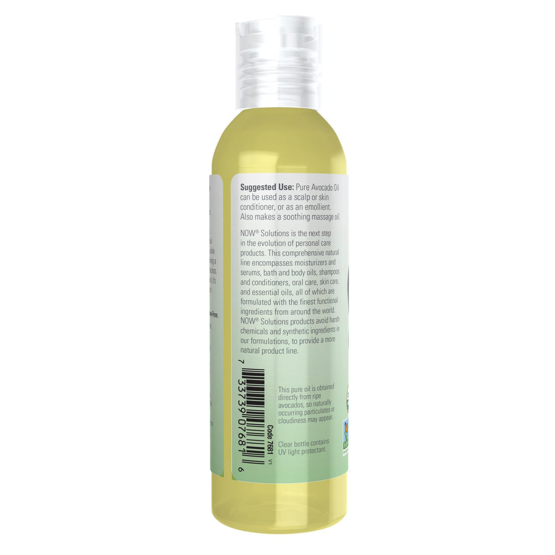 NOW Foods Solutions, Organic Avocado Oil, 100% Pure Moisturizing Oil, Nutrient Rich and Hydrating, 4-Ounce