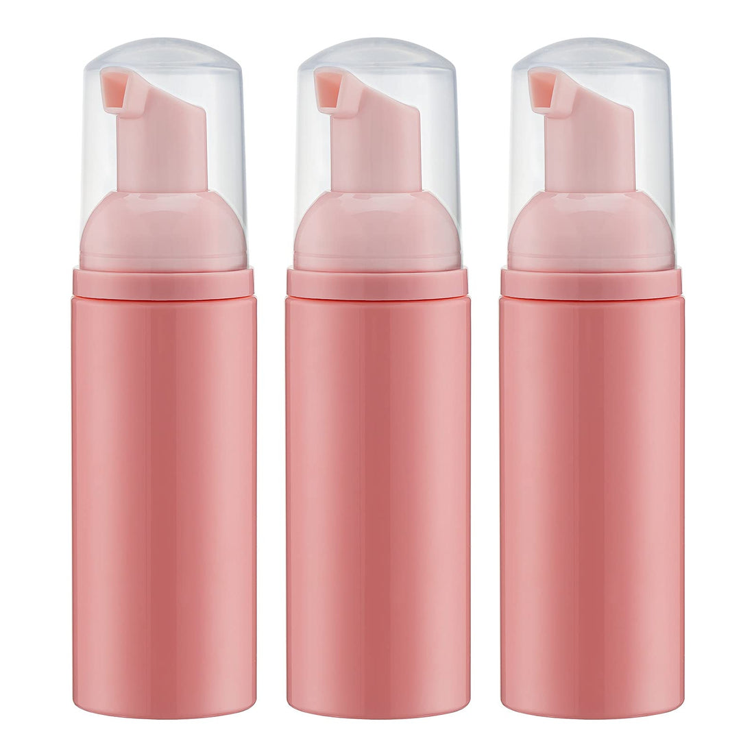 Tekson Foam Pump Bottle (Pink), Empty Travel Size Foam Dispenser Pump for Soap Shampoo, Lash Cleanser(60ml, 3PCS)