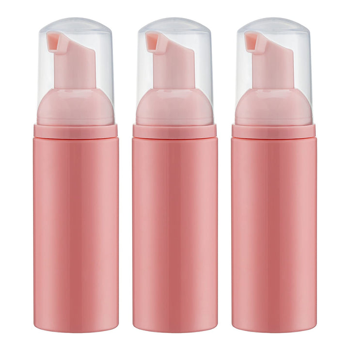 Tekson Foam Pump Bottle (Pink), Empty Travel Size Foam Dispenser Pump for Soap Shampoo, Lash Cleanser(60ml, 3PCS)