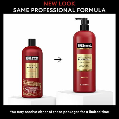 TRESemmé Shampoo Keratin Smooth 4 pack Transforming Unruly Hair, Formulated with Lamellar-Discipline, 28 Fl Oz