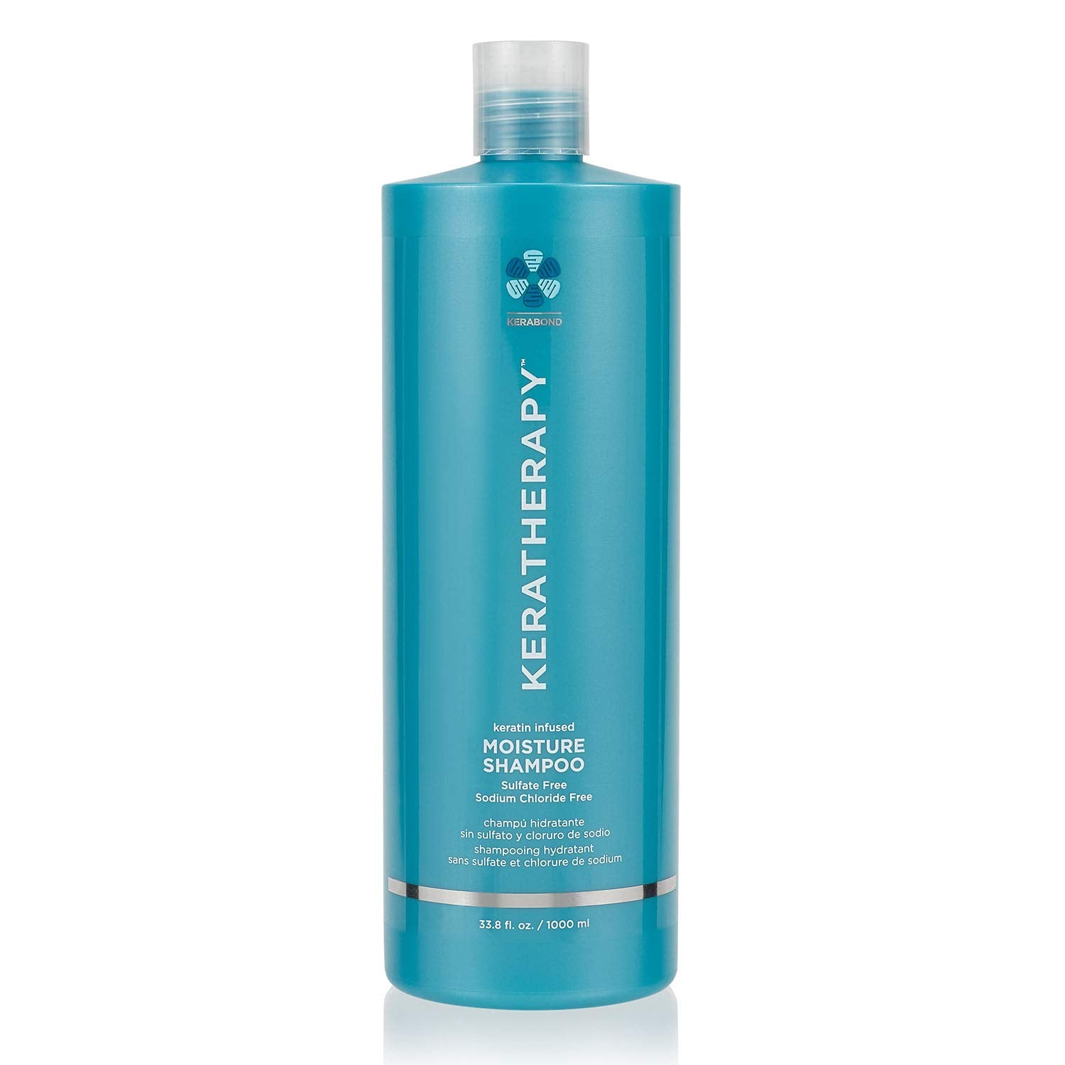 KERATHERAPY Keratin Infused Moisture Shampoo, 33.8 fl. oz., 1000 ml - Anti Frizz Moisture Shampoo for Oily Scalp and Dry Ends - Kerabond Technology, Aloe Vera, & Willow Bark - Sulfate & Paraben Free