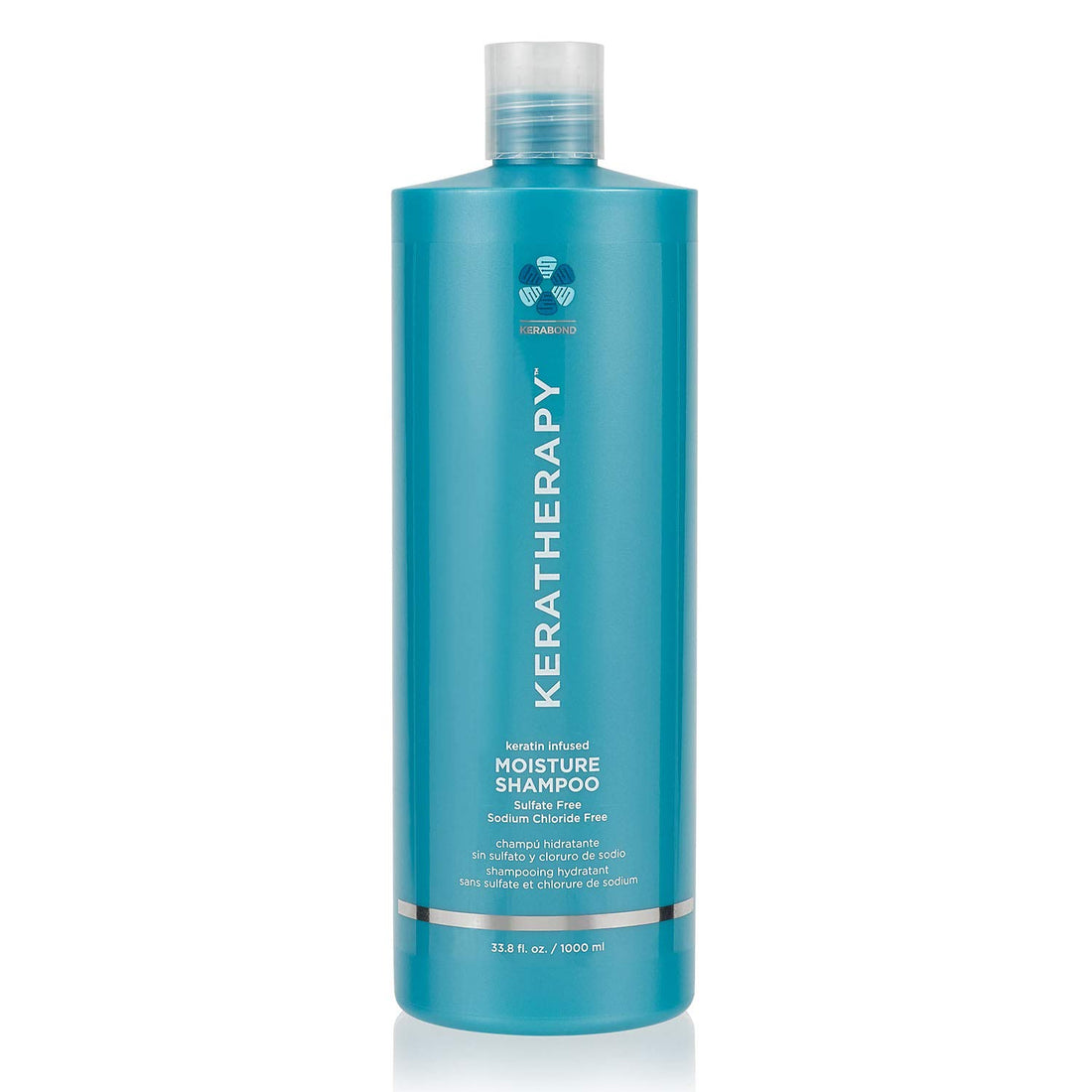 KERATHERAPY Keratin Infused Moisture Shampoo, 33.8 fl. oz., 1000 ml - Anti Frizz Moisture Shampoo for Oily Scalp and Dry Ends - Kerabond Technology, Aloe Vera, & Willow Bark - Sulfate & Paraben Free