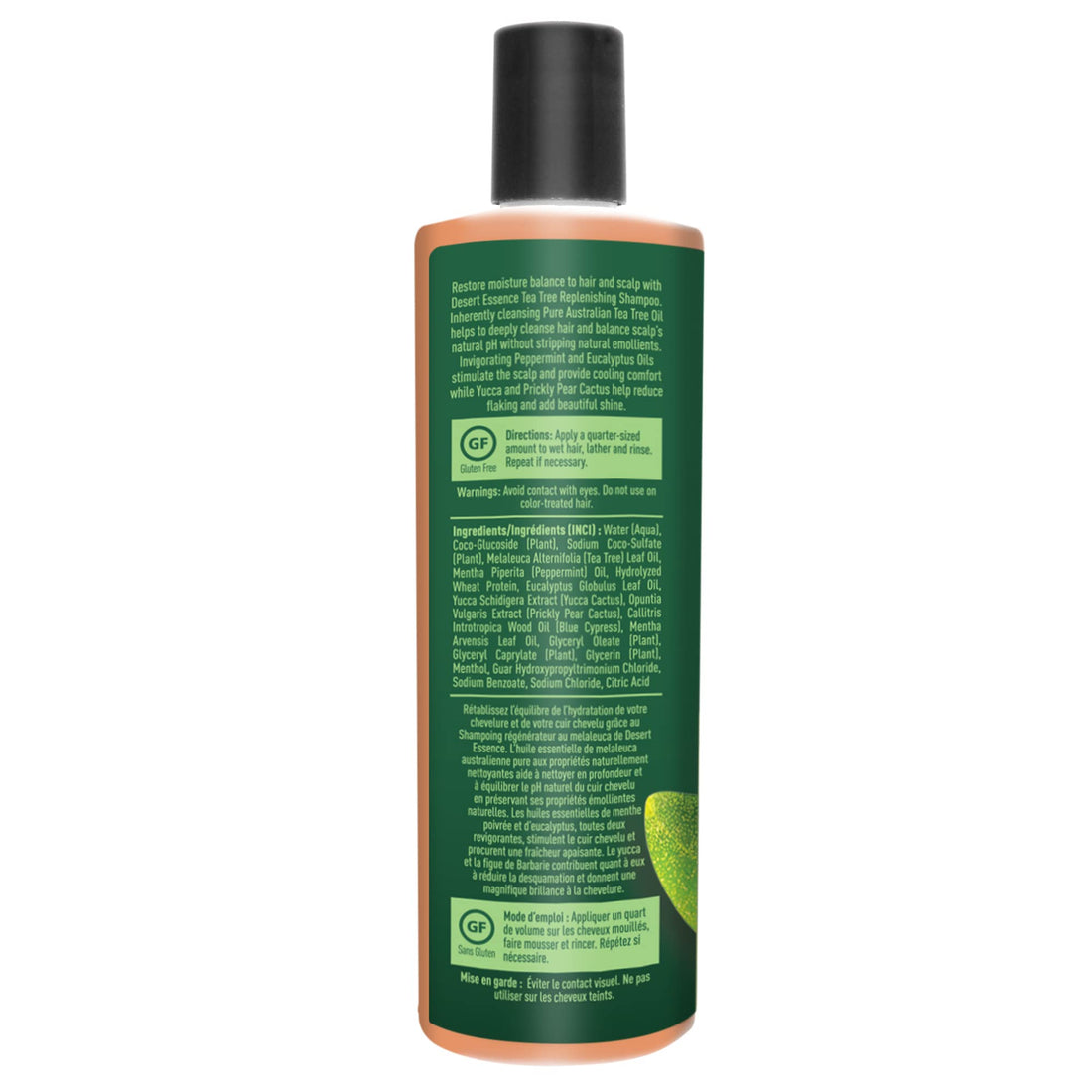 Desert Essence All Natural Organic Tea Tree Replenishing Shampoo and Conditioner For Dry Flaky Scalp With Aloe Vera, Eucalyptus, Peppermint Essential Oil, Keratin and Yucca, 12.9 fl. oz. each