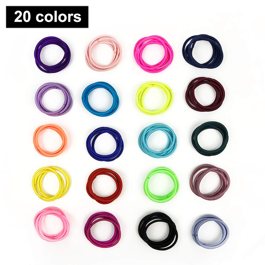 Joyeah 200 Pieces Multicolor Baby Girls Hair Ties No Crease Hair Bands Ponytail Holder for Baby Girls Infants Toddlers (Diameter 2.5 cm)