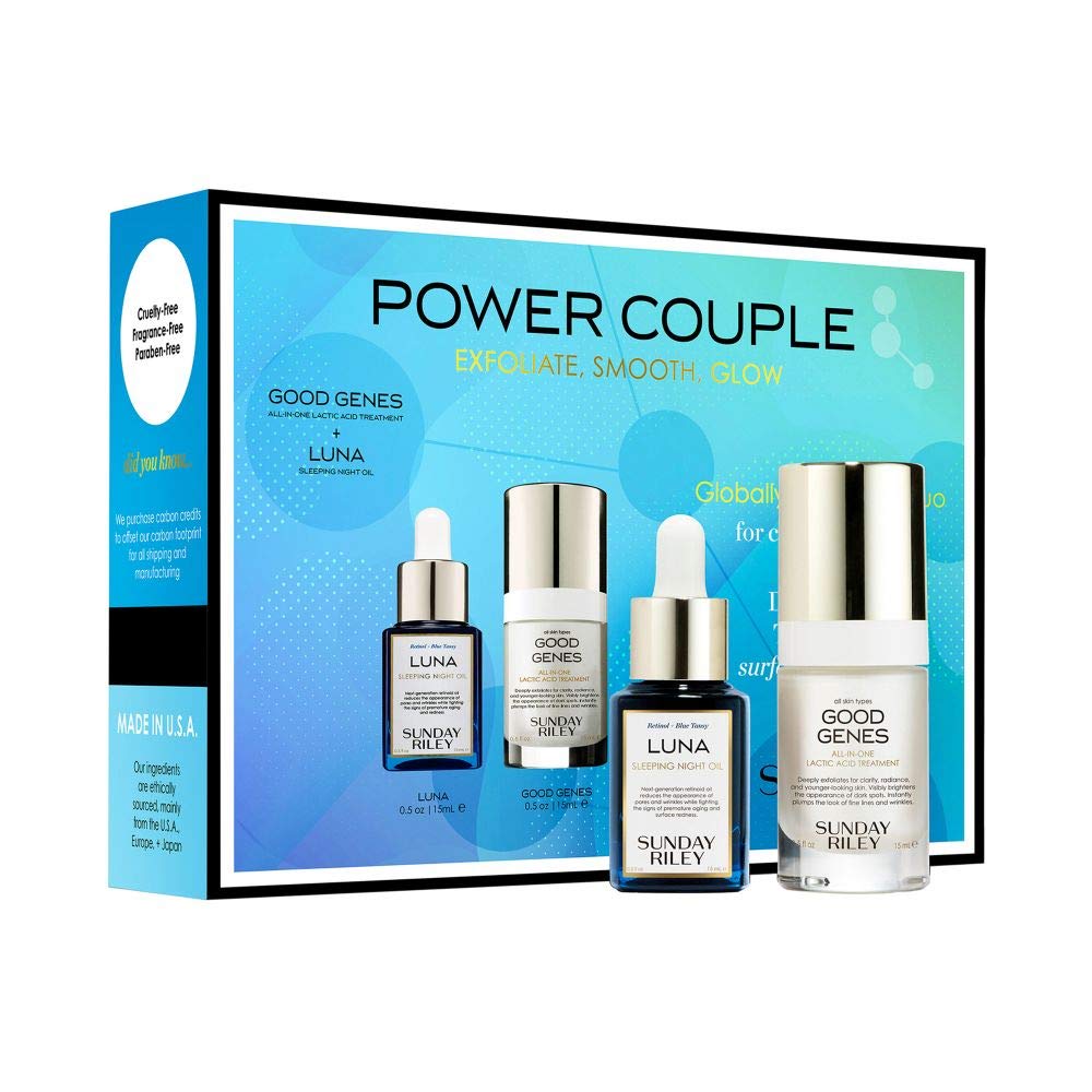 Sunday Riley Power Couple Total Transformation Kit with Good Genes and Luna Oil by Sunday Riley