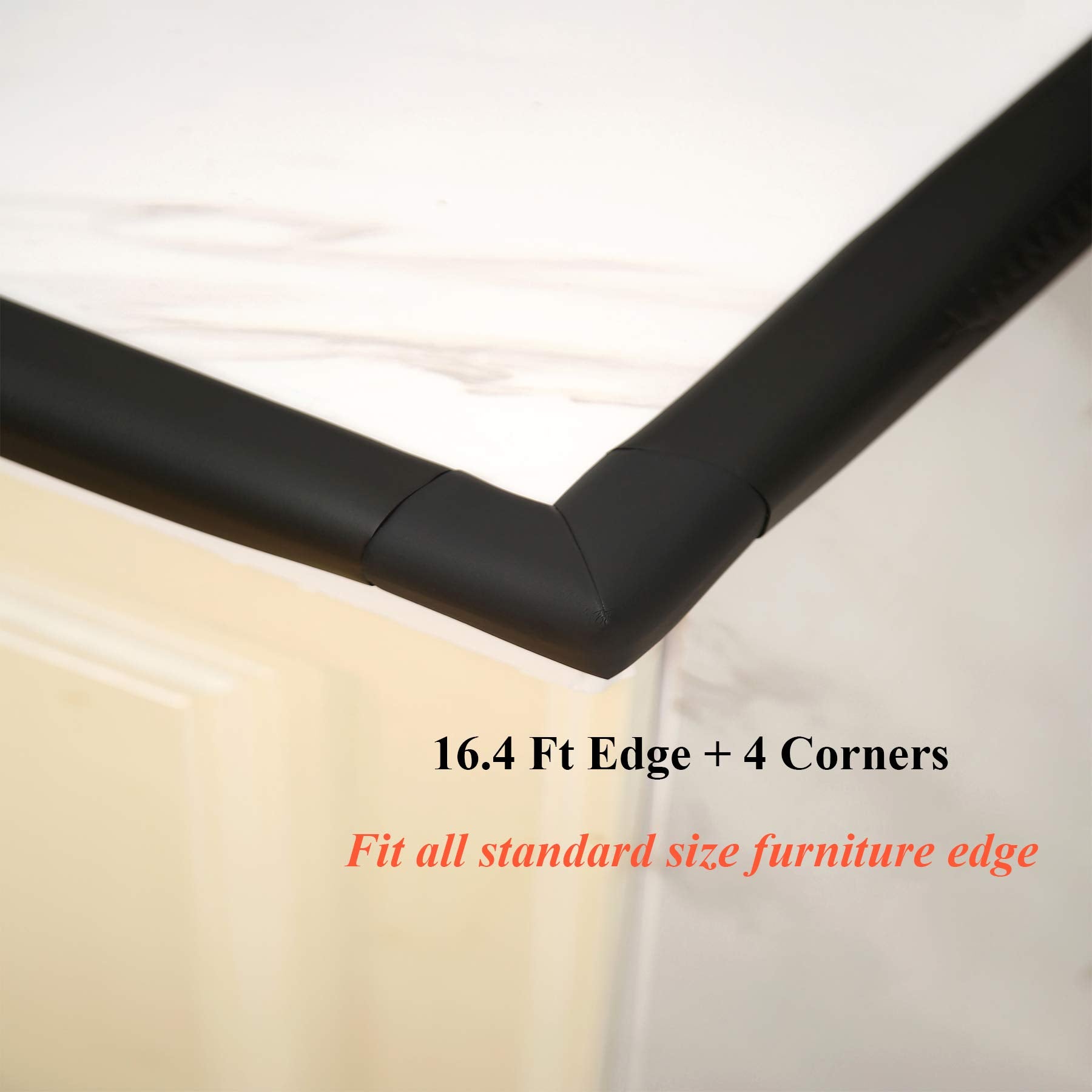 Furnigear Edge and Corner Guard, Foam Safety Bumpers, Baby Proofing Safety Table Corner Protectors, (16.4 Ft Edge + 4 Corners), Brown, Self-Stick
