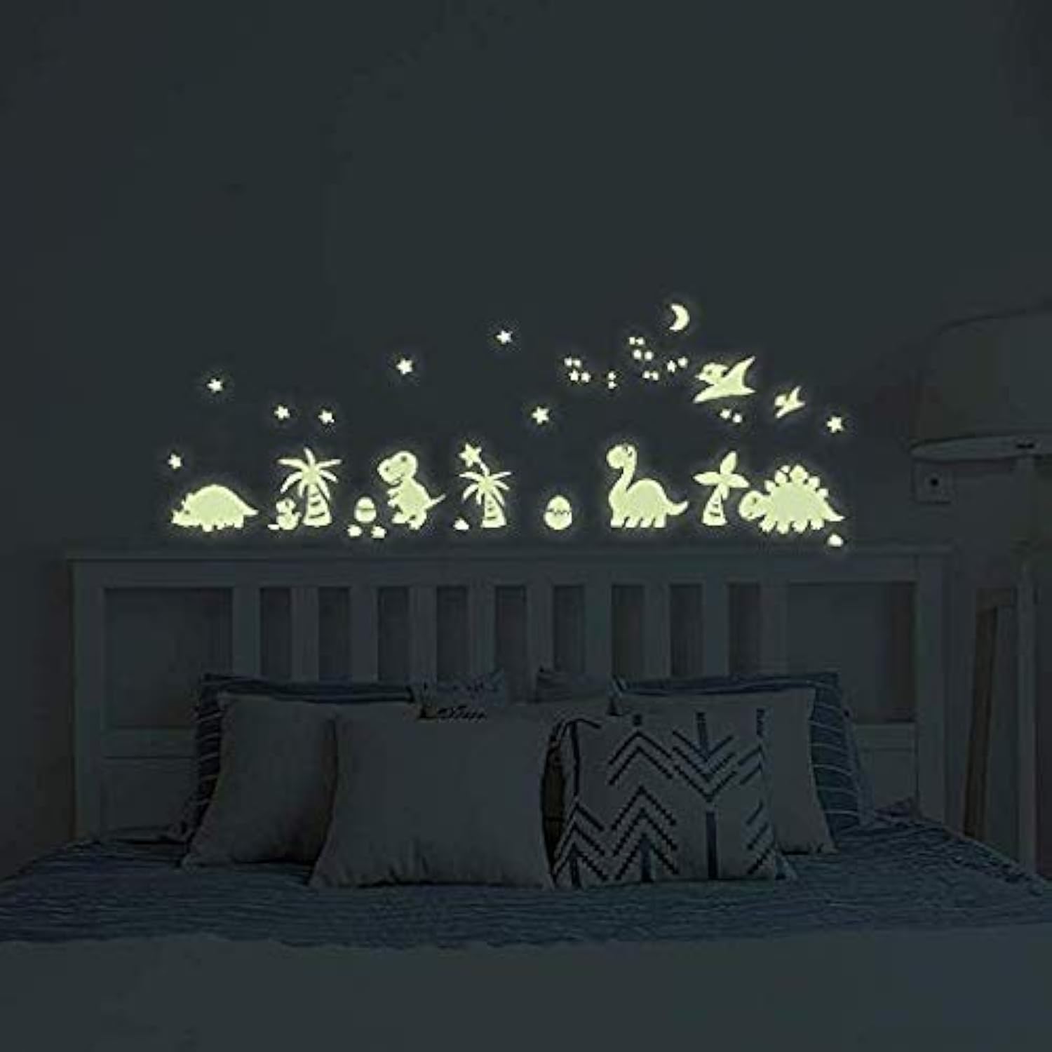 Wall Decals Glow in Dark, BENBO Dinosaurs Decorations Peel DIY Luminous Vinyl Wall Stickers for Kids Girls Bedroom Home Nursery