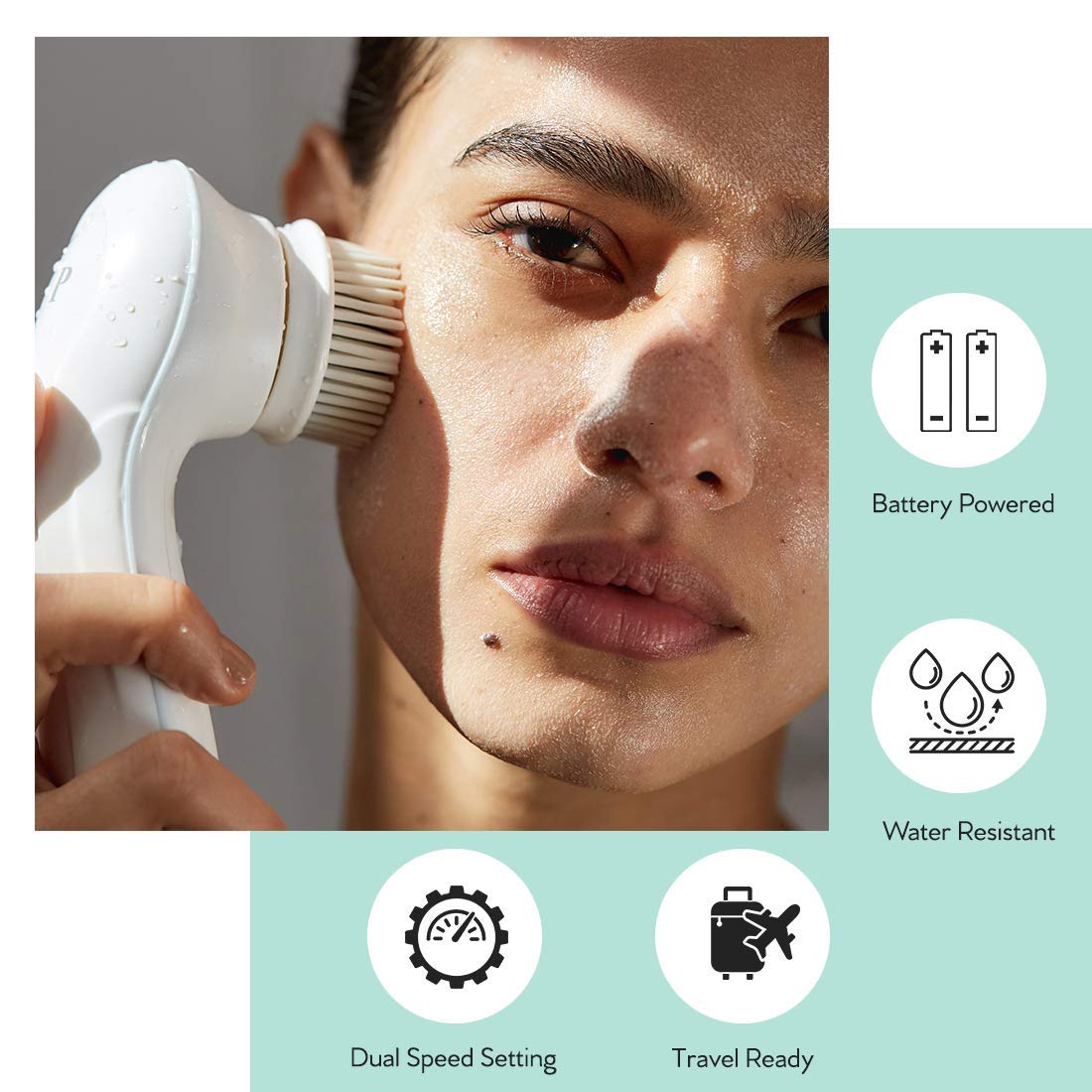 My Life My Shop Ultimate Spin Facial Cleansing Brush (Pink) Ultimate Skin Spa with 3 Interchangeable Face Brushes-Daily Cleansing, Exfoliating Brush, Silicone Brush&Protective Case