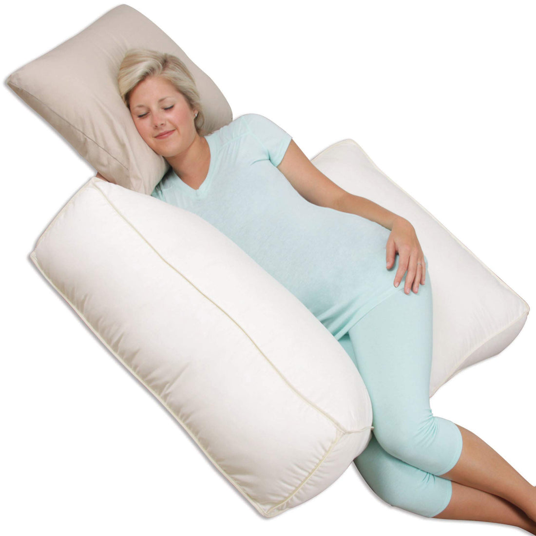 Leachco Body Double Adjustable Maternity Pillow Set, Ivory