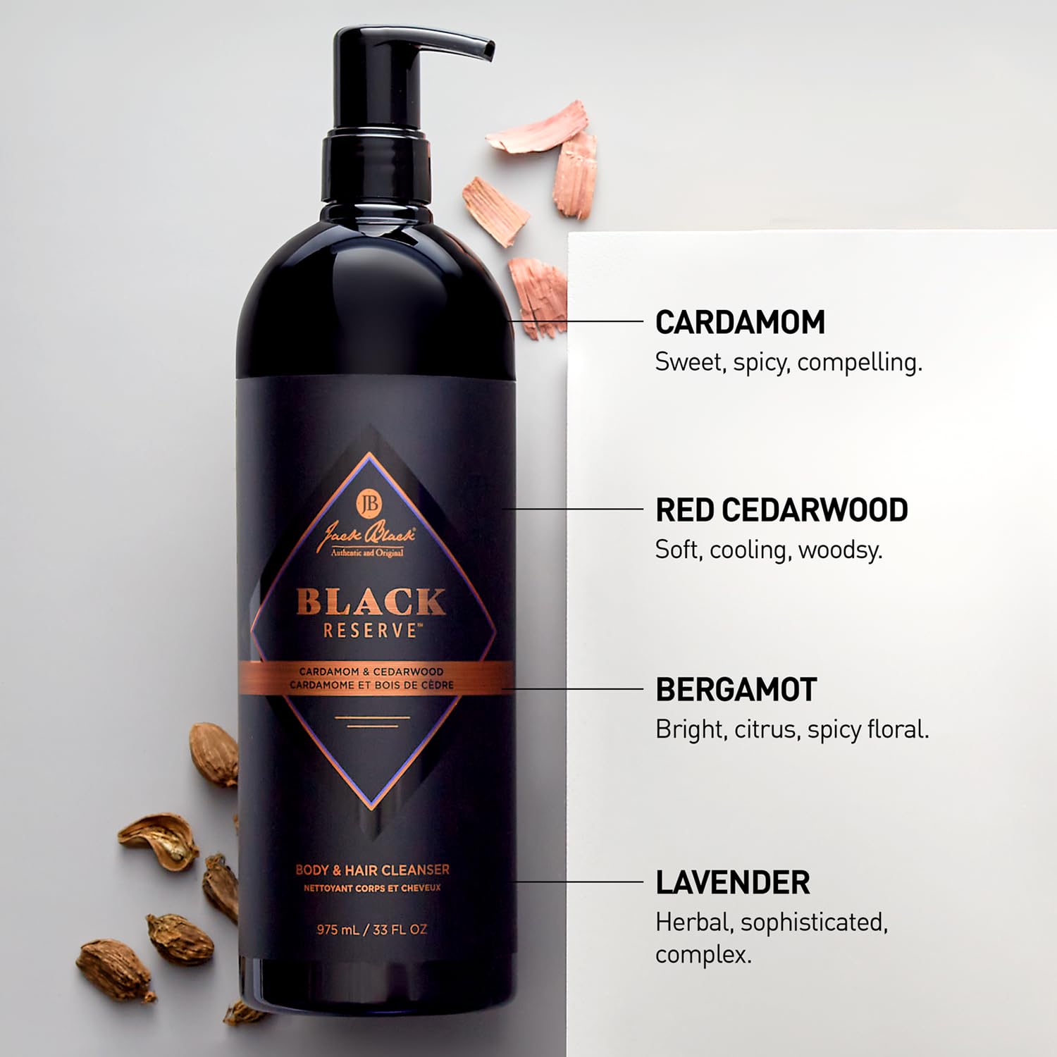 Jack Black - Black Reserve Body & Hair Cleanser with Cardamom & Cedarwood, 33 fl oz