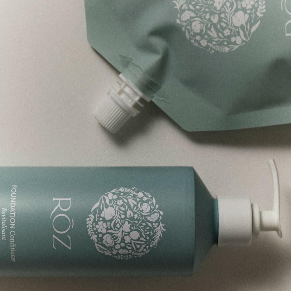 ROZ Foundation Conditioner Refill | BPA-Free Pouch | Hydrating and Repairing with Ceramides and Peptides | Vegan, Silicone, Paraben, SLS-Free | Strengthens and Nourishes | Sustainable Hair Care